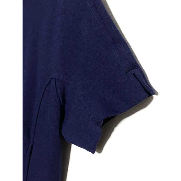 Lark & Ro Classic Navy Dress 12 Minimalist Quiet Luxury Cocktail Career Elegant - Picture 2 of 7